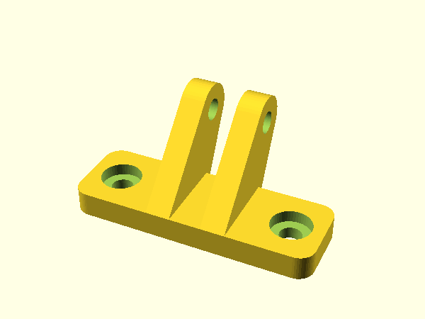 CAD model of a printed shock rail mount bracket